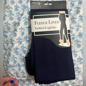 Fleece Lined Leggings - Navy